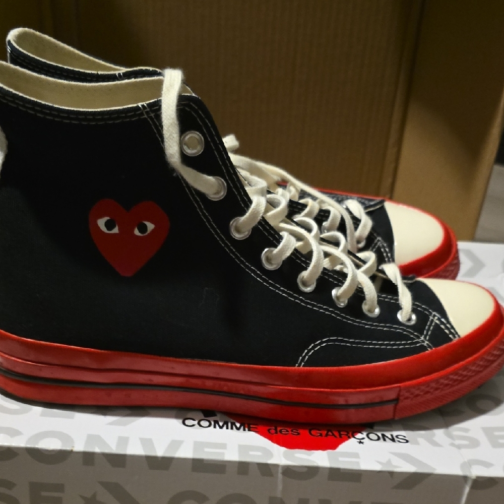 Converse Chuck Taylor All Star 70 Hi Comme des Garcons PLAY Black Red Midsole